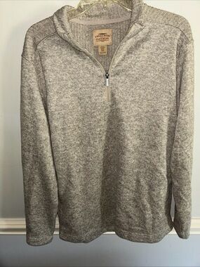 Telluride Clothing Men's Heather Light Gray Half-Zip Sweater
